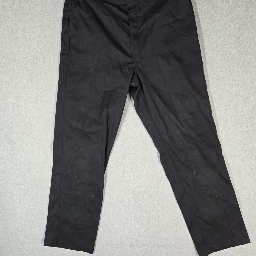 Dickies Men Pants 38X34 Black Chino Pants Twill Work Flex Straight 33" Inseam